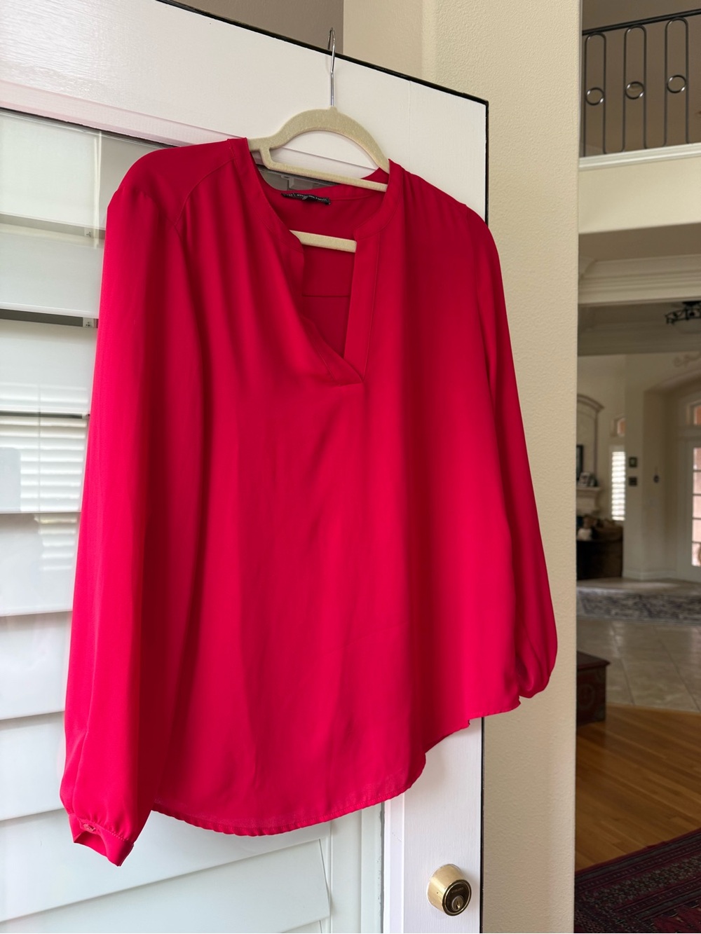 Adrianna Papell Vibrant Red Crewneck Top